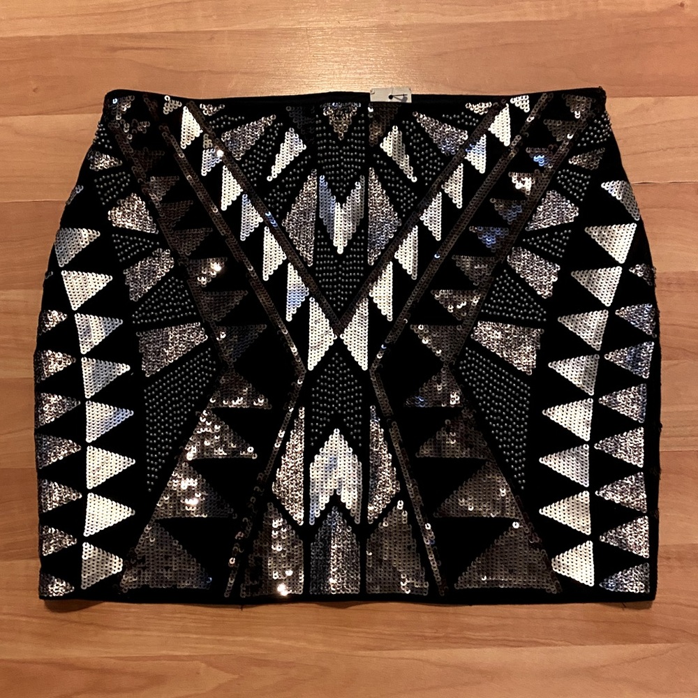Express Sequin Mini Skirt NWT